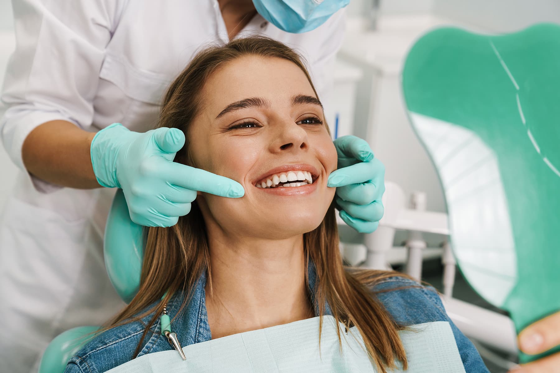 Woman at a dentist
